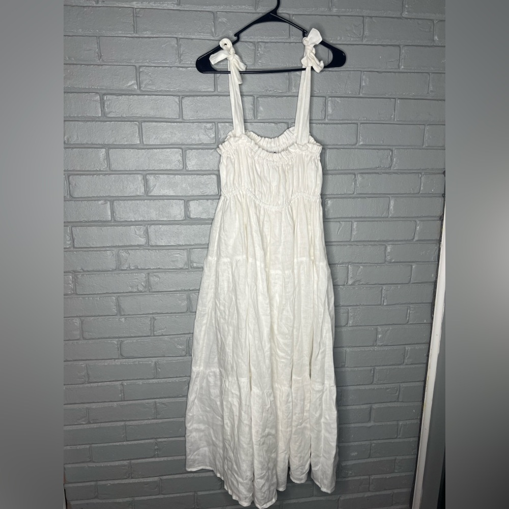 Faithfull The Brand Tie Shoulder Maxi Dress Size Small